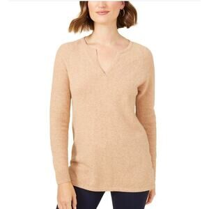J. McLaughlin Women’s Size XS Beige Tan Lochlann 100% Cashmere Tunic Sweater EUC